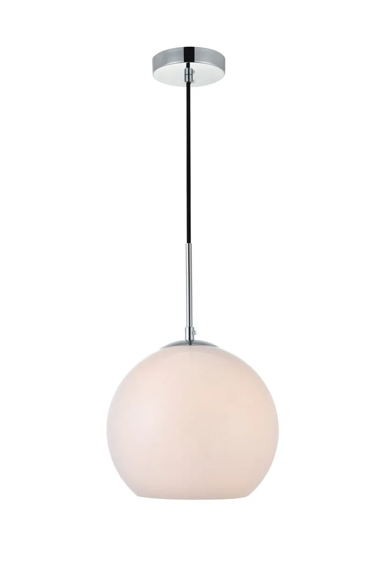 ZC121-LD2213C - Living District: Baxter 1 Light Chrome Pendant With Frosted White Glass