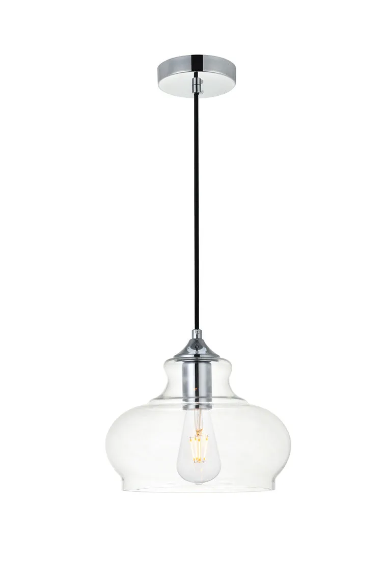 ZC121-LD2246C - Living District: Destry 1 Light Chrome Pendant With Clear Glass