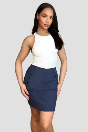 Zipped Details Smart Mini Skirt