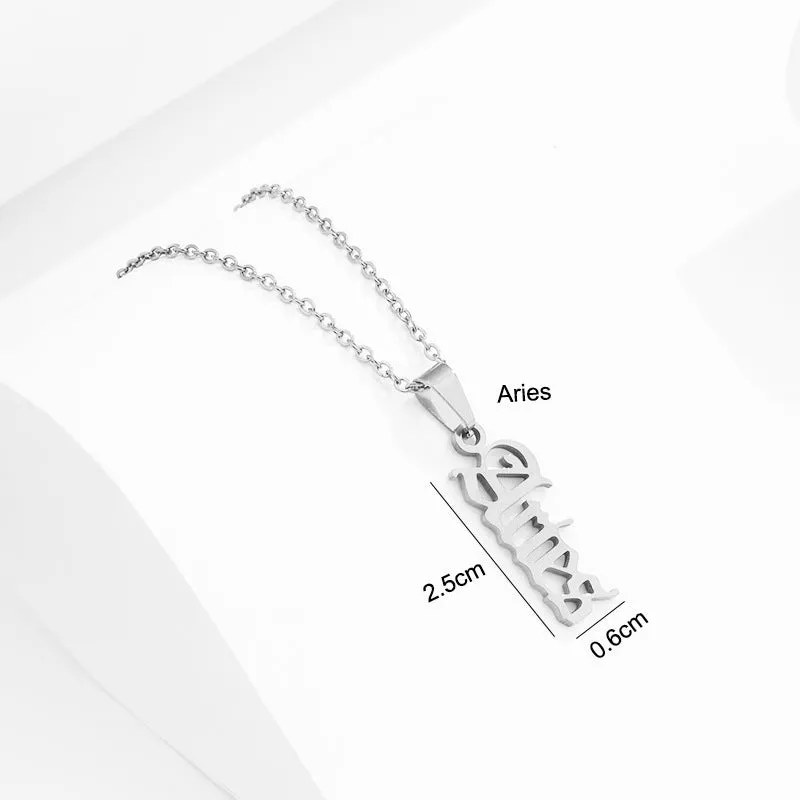 Zodiac Script Necklace