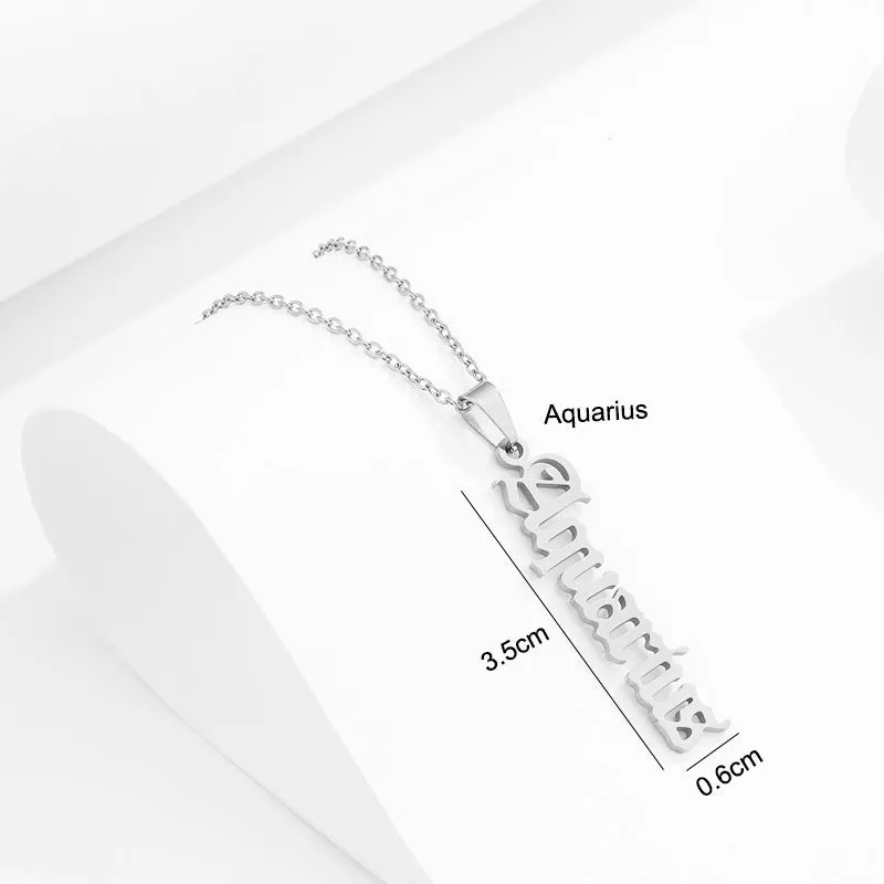 Zodiac Script Necklace