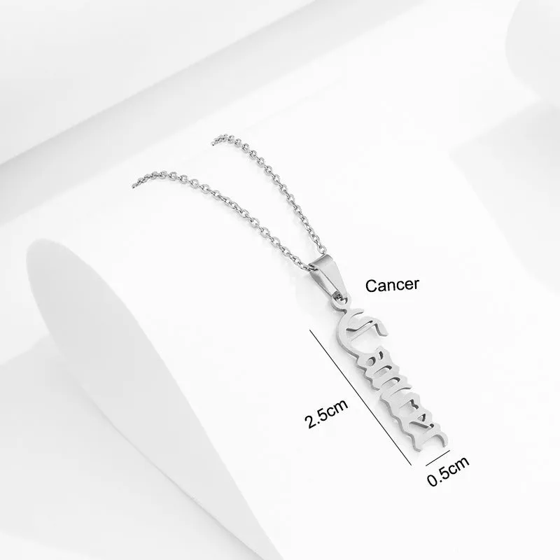 Zodiac Script Necklace