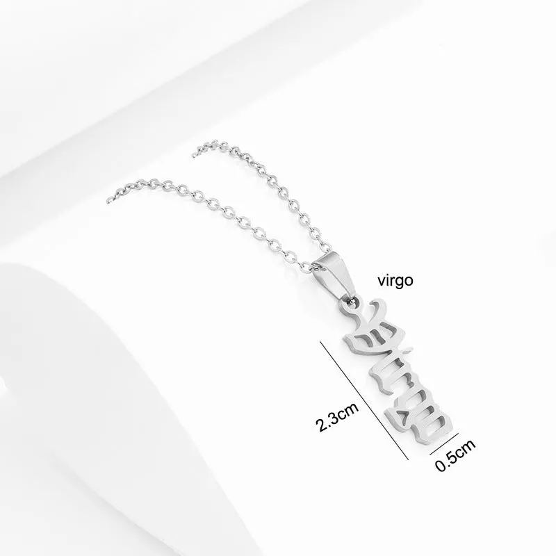 Zodiac Script Necklace