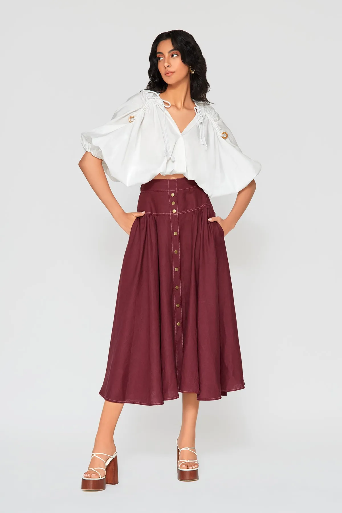 Zoila Cotton Ruched Top